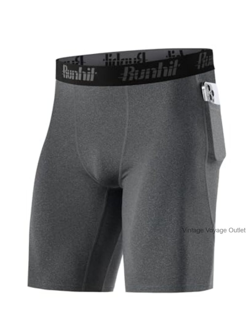 Men's 9" Compression Shorts with Pockets - Spandex Athletic Running Base Layer